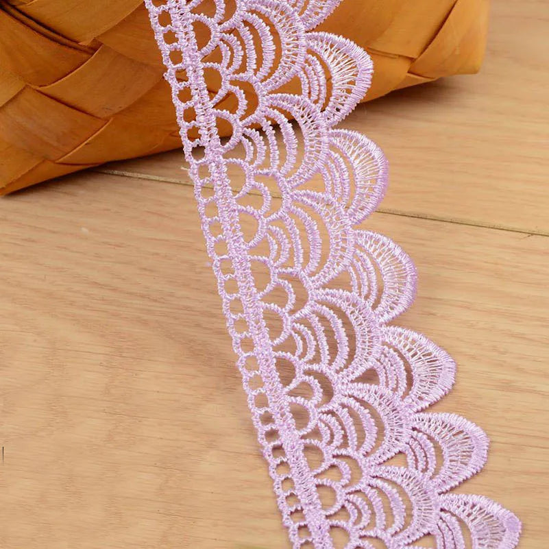 White Lace Fabric Ribbon Wedding for Dresses Macrame 3D Flower Vintage Bridal Lot By Meters