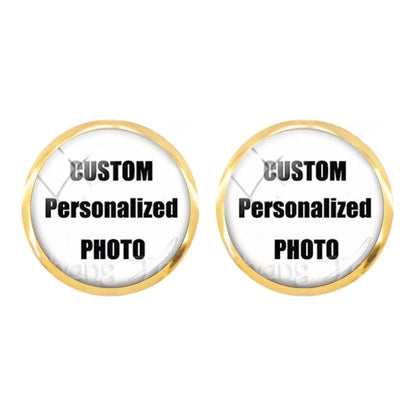 Personalized Custom Stud Earrings Photo Mum Dad Baby Children Grandpa Parents Designed Photo Gift For Family Anniversary Gift