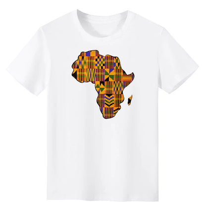 African Map Patches On Clothing Heat Transfer Sticker DIY T-Shirt Washable Patch Ankara Print T-Shirt Thermal Stickers Appliqued