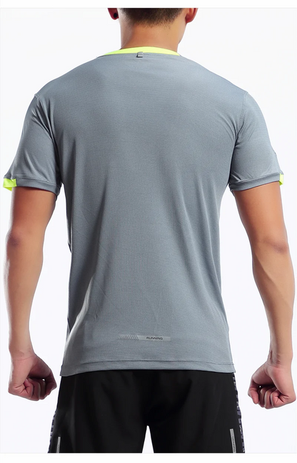 Men's t-shirt quick-drying sports top, custom logo running T-shirt, trainer fitness shirt