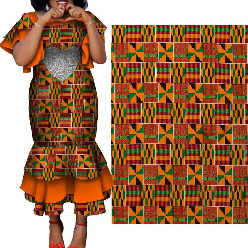 Bintarealwax African Real Wax Prints Fabric Ankara Cotton Material High Quality African Fabric For Party Dress 24FS1380