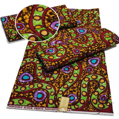 KAKATEX Newest African Glitter Glam Print Grand Wax Fabric Ankara Pagne Cotton Stuff Material For Wedding Uniform Party Dress