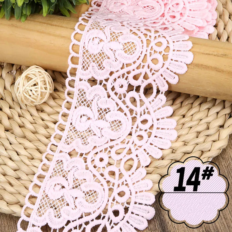 White Lace Fabric Ribbon Wedding for Dresses Macrame 3D Flower Vintage Bridal Lot By Meters