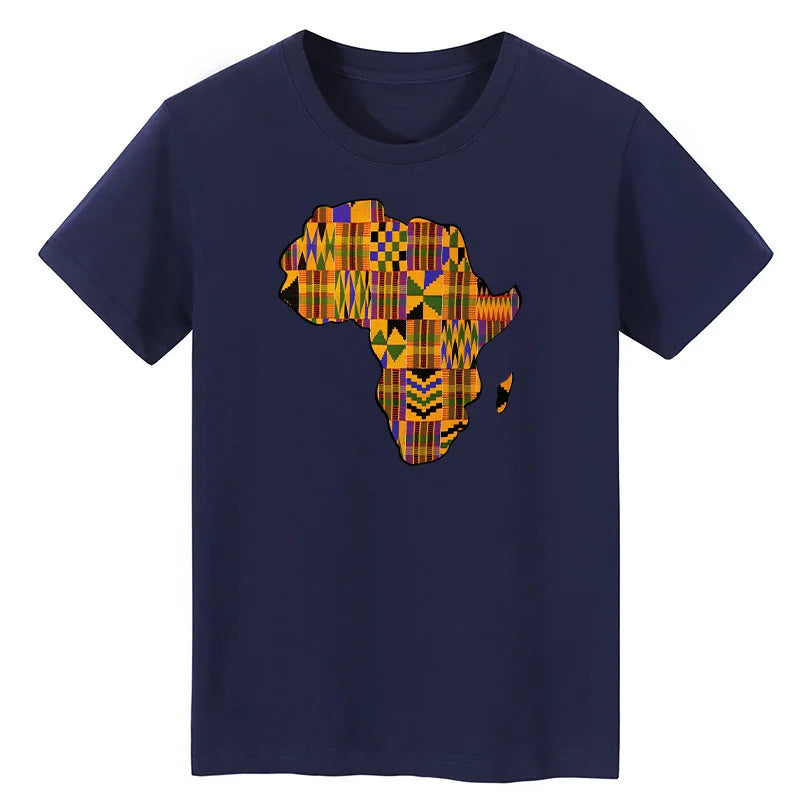 African Map Patches On Clothing Heat Transfer Sticker DIY T-Shirt Washable Patch Ankara Print T-Shirt Thermal Stickers Appliqued