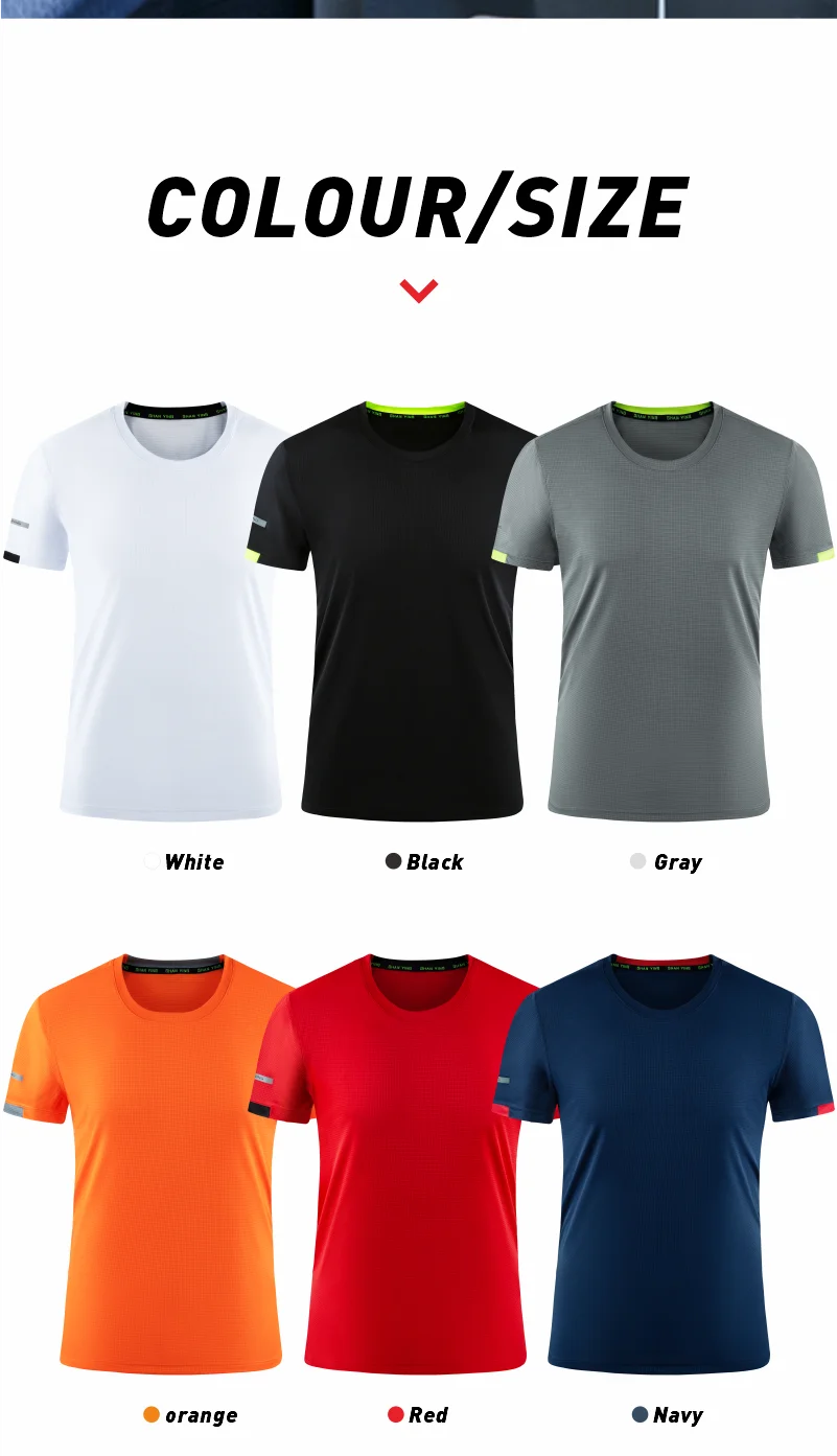 Men's t-shirt quick-drying sports top, custom logo running T-shirt, trainer fitness shirt