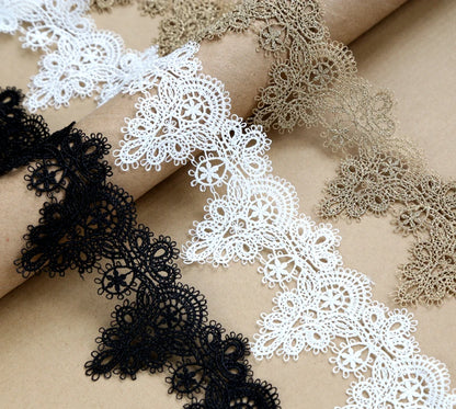 Width:6cm (2.40") High Quality DIY Pendant Handmade Clothing Lace Accessories Water Soluble Embroidery Lace Trims (ss-363)