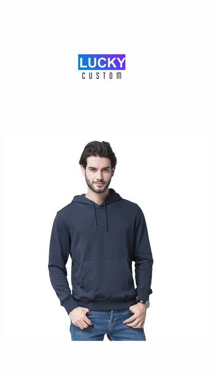 Men's Knit Terry Hooded Pullover Custom Printed Embroidered Logo High Quality Sweatshirt 3XL