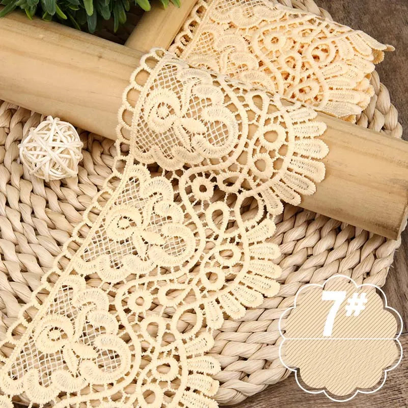 White Lace Fabric Ribbon Wedding for Dresses Macrame 3D Flower Vintage Bridal Lot By Meters