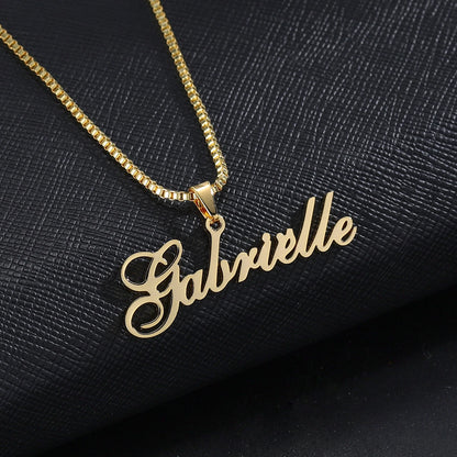 Custom Name Necklace Personalized Nameplate Necklace For Women Gold Stainless Steel Chain Customized Princess BFF Jewelry Gift