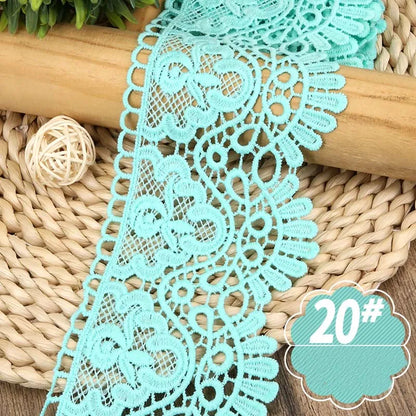 White Lace Fabric Ribbon Wedding for Dresses Macrame 3D Flower Vintage Bridal Lot By Meters