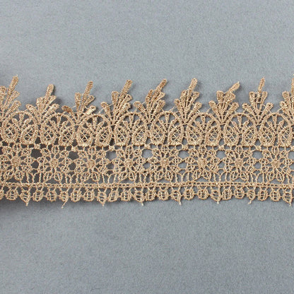 15 Yards/Lot Vintage Beige Embroidered Lace Edge Trim Ribbon Applique DIY Sewing Crafts 10cm Wide