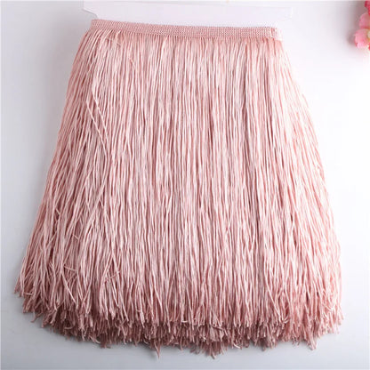 Wholesale 1 meter/lot 30cm Long Fringe Lace Tassel Polyester Lace Trim Ribbon Latin dance skirt curtain fringes for sewing