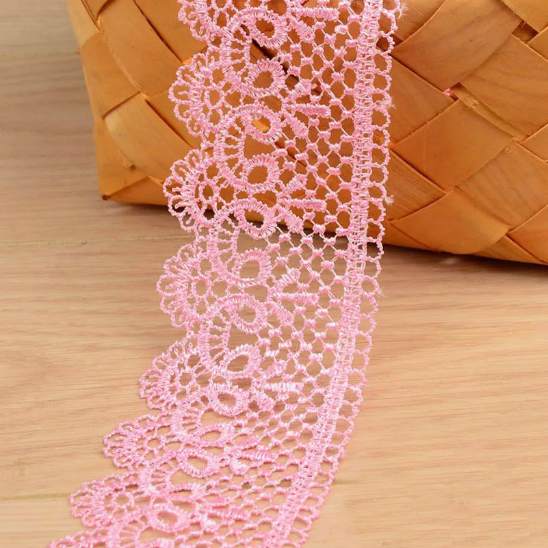 White Lace Fabric Ribbon Wedding for Dresses Macrame 3D Flower Vintage Bridal Lot By Meters