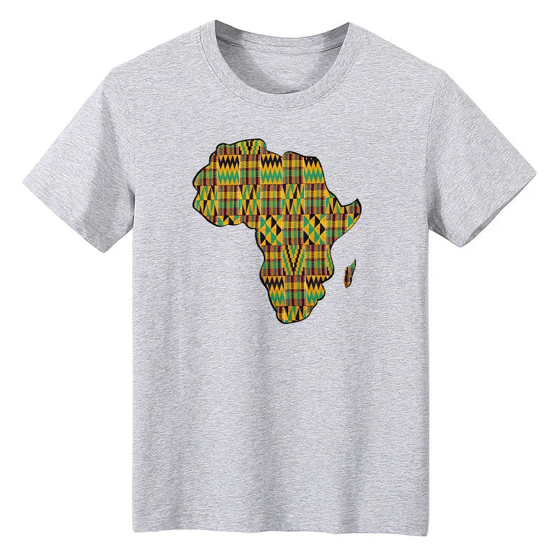 African Map Patches On Clothing Heat Transfer Sticker DIY T-Shirt Washable Patch Ankara Print T-Shirt Thermal Stickers Appliqued