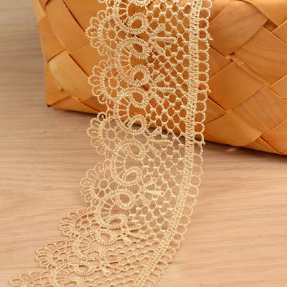 White Lace Fabric Ribbon Wedding for Dresses Macrame 3D Flower Vintage Bridal Lot By Meters