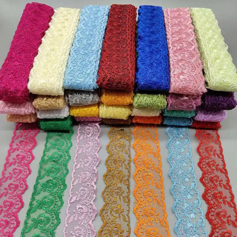 Wholesale 10 Yard 4CM Wide Lace Trim Diy Clothes Fabric Used For  Lace Ribbon Bedding fabric curtain sofa cushion cover material