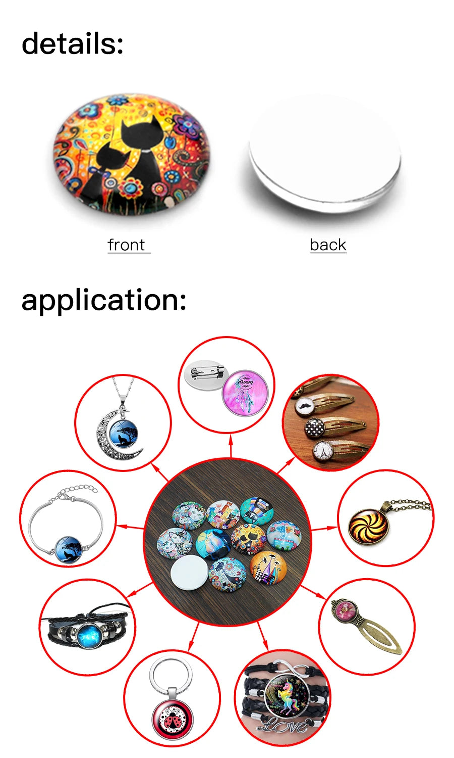 Personalized Photo Custom pictures DIY 12mm/14mm/16mm/18mm/20mm/25mm/30mm glass cabochon flat back for DIY necklace jewelry