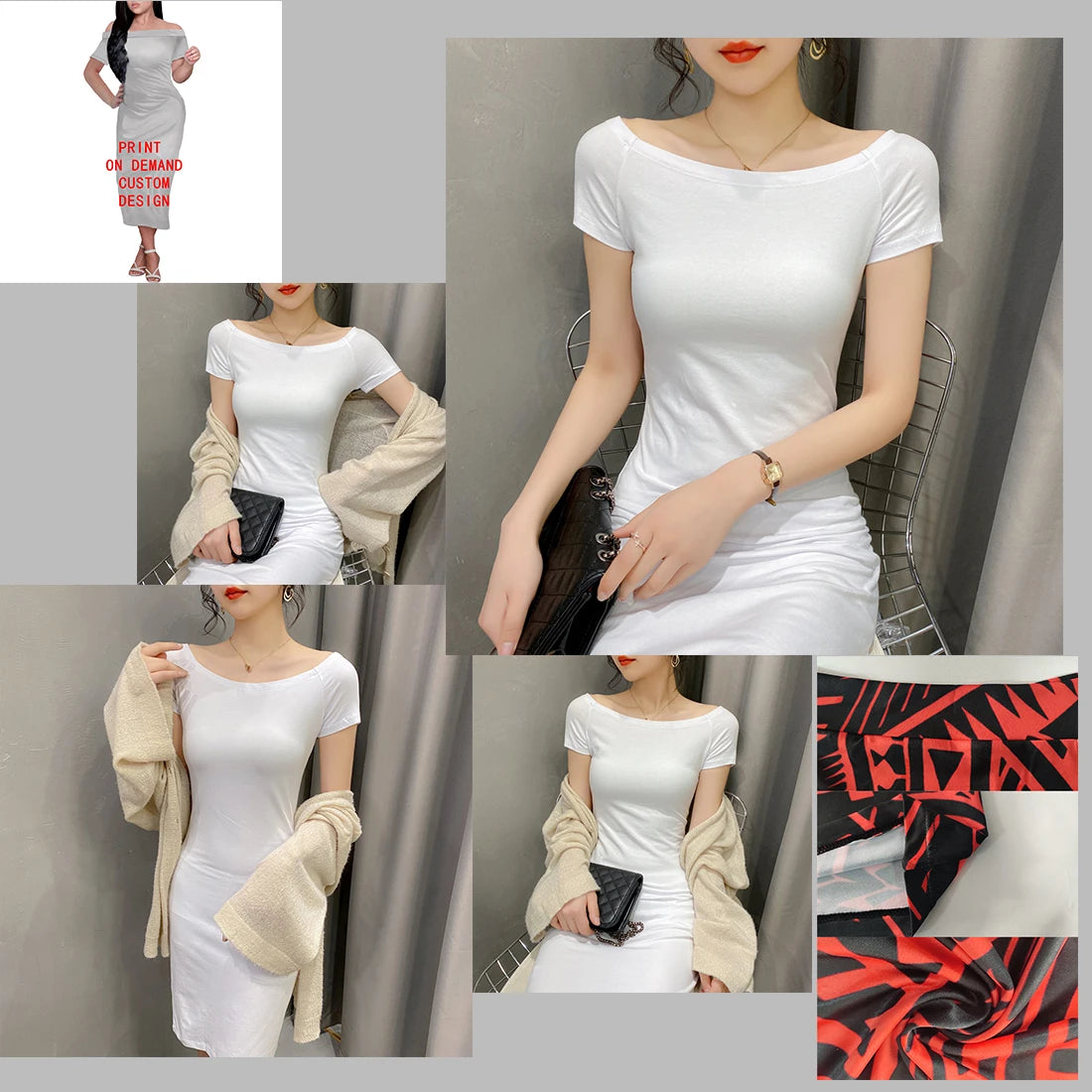 Custom Dress Print On Demand Party Sexy Girls Cartoon Image Design Women Uniforms Matching Clothes Customized DIY Dropshipping