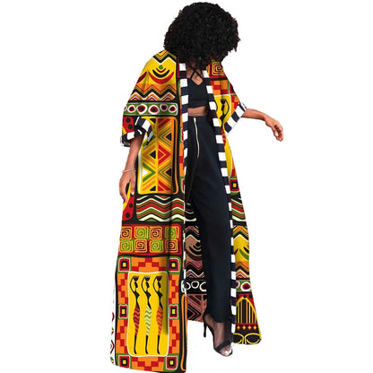 Africa Clothes for Women  2021 Dashiki Autumn Winter African Women Printing Long Shirt Cardigan Coat Dress African Dresses Women