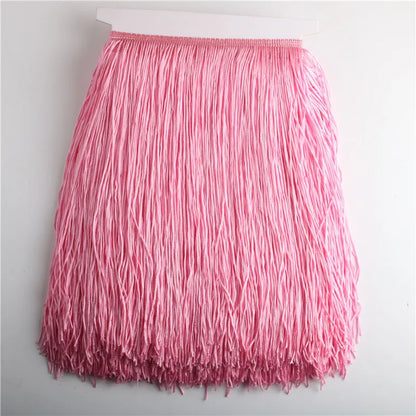 Wholesale 1 meter/lot 30cm Long Fringe Lace Tassel Polyester Lace Trim Ribbon Latin dance skirt curtain fringes for sewing