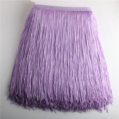 Wholesale 1 meter/lot 30cm Long Fringe Lace Tassel Polyester Lace Trim Ribbon Latin dance skirt curtain fringes for sewing