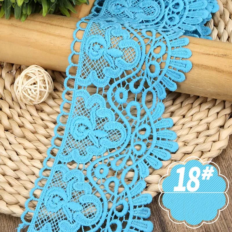 White Lace Fabric Ribbon Wedding for Dresses Macrame 3D Flower Vintage Bridal Lot By Meters