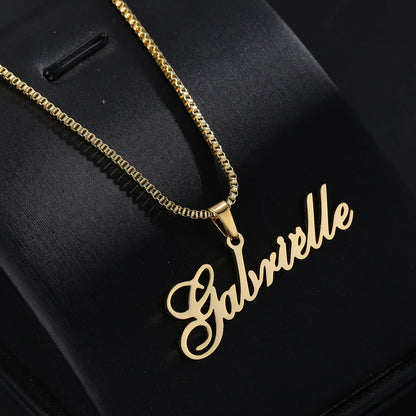 Custom Name Necklace Personalized Nameplate Necklace For Women Gold Stainless Steel Chain Customized Princess BFF Jewelry Gift