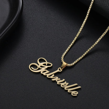 Custom Name Necklace Personalized Nameplate Necklace For Women Gold Stainless Steel Chain Customized Princess BFF Jewelry Gift