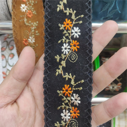 4.3-5cm Width Embroidered Flowers Lace Webbing For Needlework Dentelle Sewing Accessories, Sell by Yard