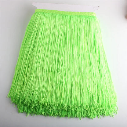 Wholesale 1 meter/lot 30cm Long Fringe Lace Tassel Polyester Lace Trim Ribbon Latin dance skirt curtain fringes for sewing