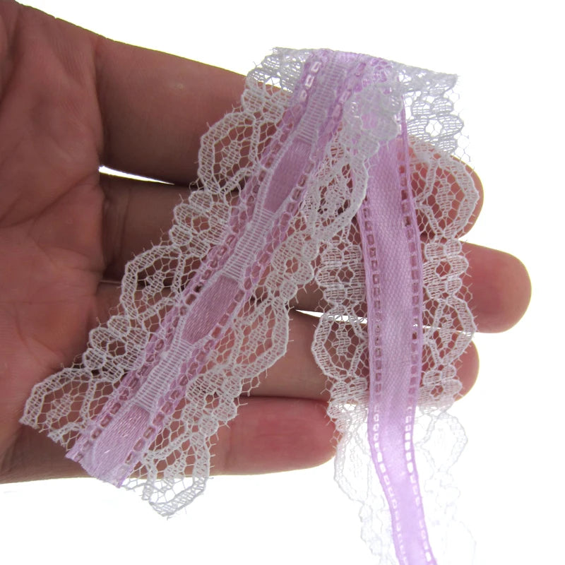 1Roll 20yards 1" White lace ribbon satin ribbon for party wedding scrapbooking packing 2.5cm ribbon for crafts