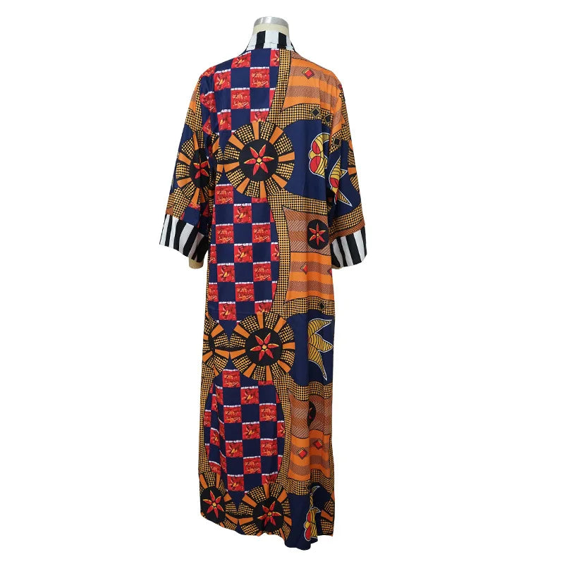 Africa Clothes for Women  2021 Dashiki Autumn Winter African Women Printing Long Shirt Cardigan Coat Dress African Dresses Women