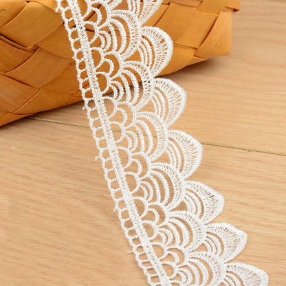 White Lace Fabric Ribbon Wedding for Dresses Macrame 3D Flower Vintage Bridal Lot By Meters