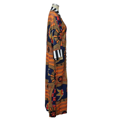 Africa Clothes for Women  2021 Dashiki Autumn Winter African Women Printing Long Shirt Cardigan Coat Dress African Dresses Women