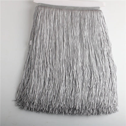 Wholesale 1 meter/lot 30cm Long Fringe Lace Tassel Polyester Lace Trim Ribbon Latin dance skirt curtain fringes for sewing