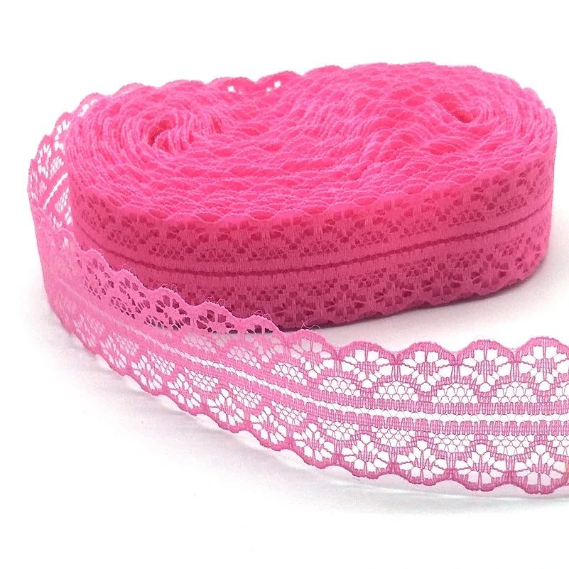 New 10 Yards White Lace Ribbon Tape Width 28MM Trim Fabric DIY Embroidered Net Cord For Sewing Decoration African Lace Fabric