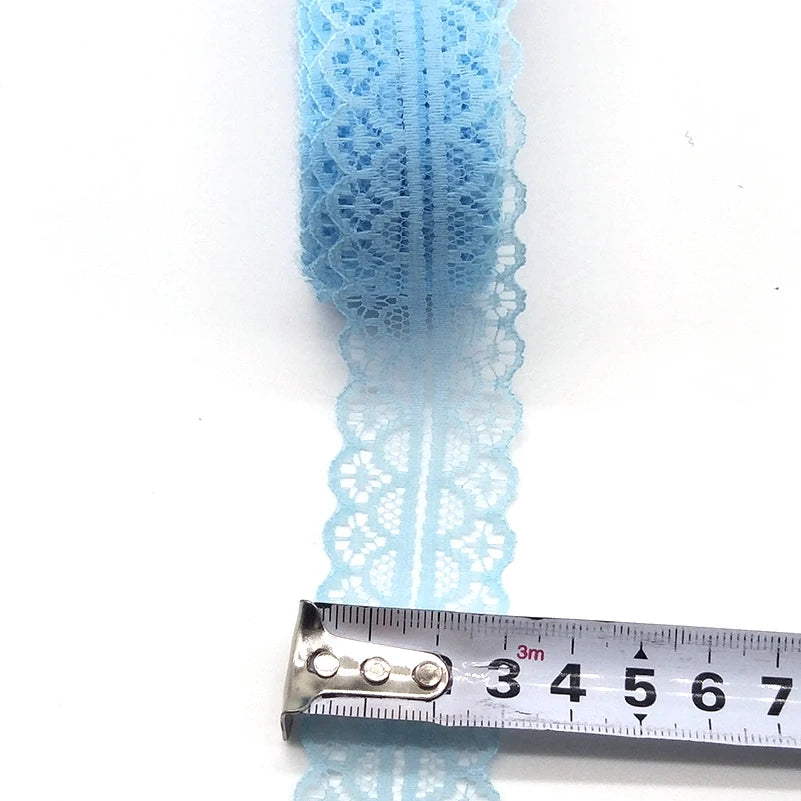 New 10 Yards White Lace Ribbon Tape Width 28MM Trim Fabric DIY Embroidered Net Cord For Sewing Decoration African Lace Fabric