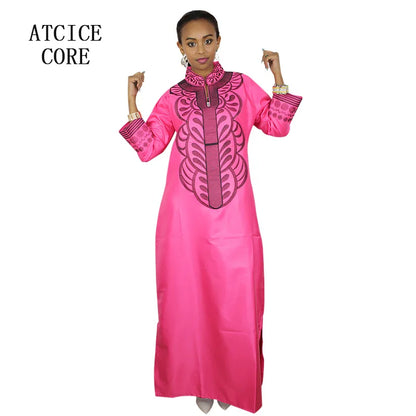 African dresses for women dashiki soft embroidery desing long dress without scarf