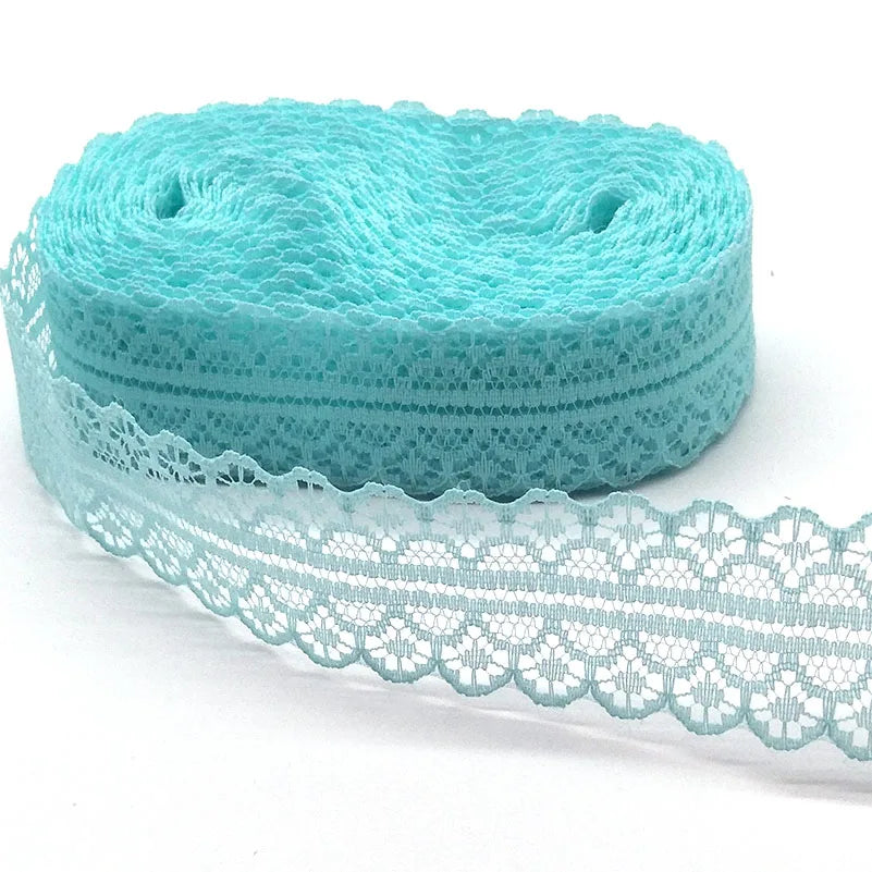 New 10 Yards White Lace Ribbon Tape Width 28MM Trim Fabric DIY Embroidered Net Cord For Sewing Decoration African Lace Fabric