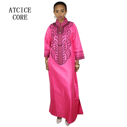 African dresses for women dashiki soft embroidery desing long dress without scarf