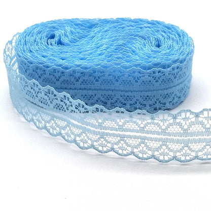 New 10 Yards White Lace Ribbon Tape Width 28MM Trim Fabric DIY Embroidered Net Cord For Sewing Decoration African Lace Fabric