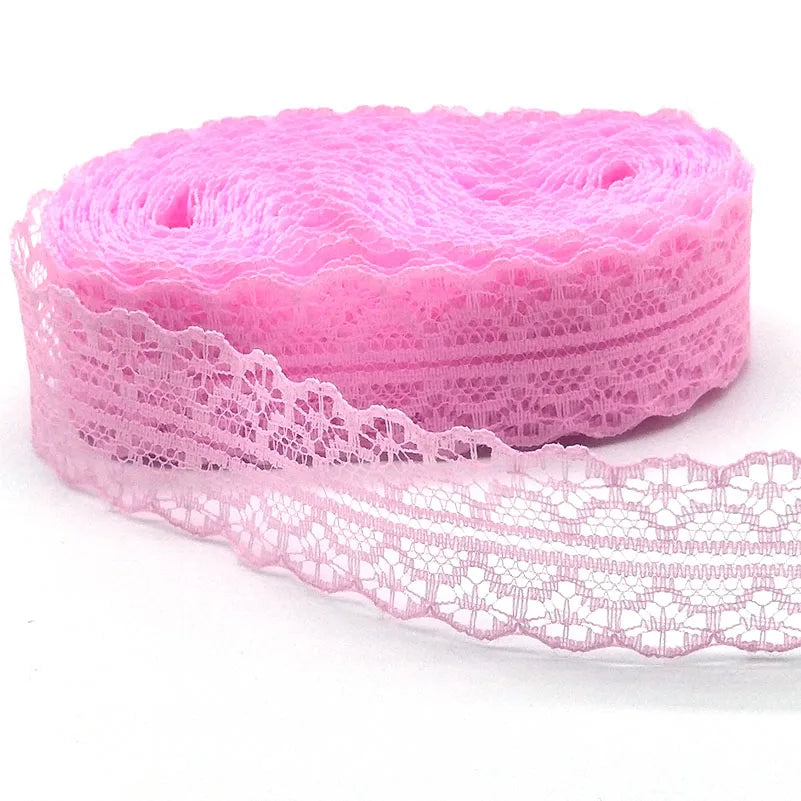 New 10 Yards White Lace Ribbon Tape Width 28MM Trim Fabric DIY Embroidered Net Cord For Sewing Decoration African Lace Fabric