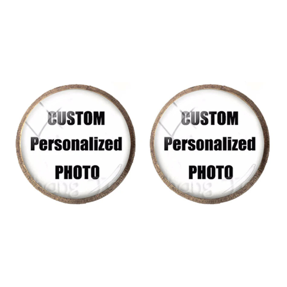 Personalized Custom Stud Earrings Photo Mum Dad Baby Children Grandpa Parents Designed Photo Gift For Family Anniversary Gift