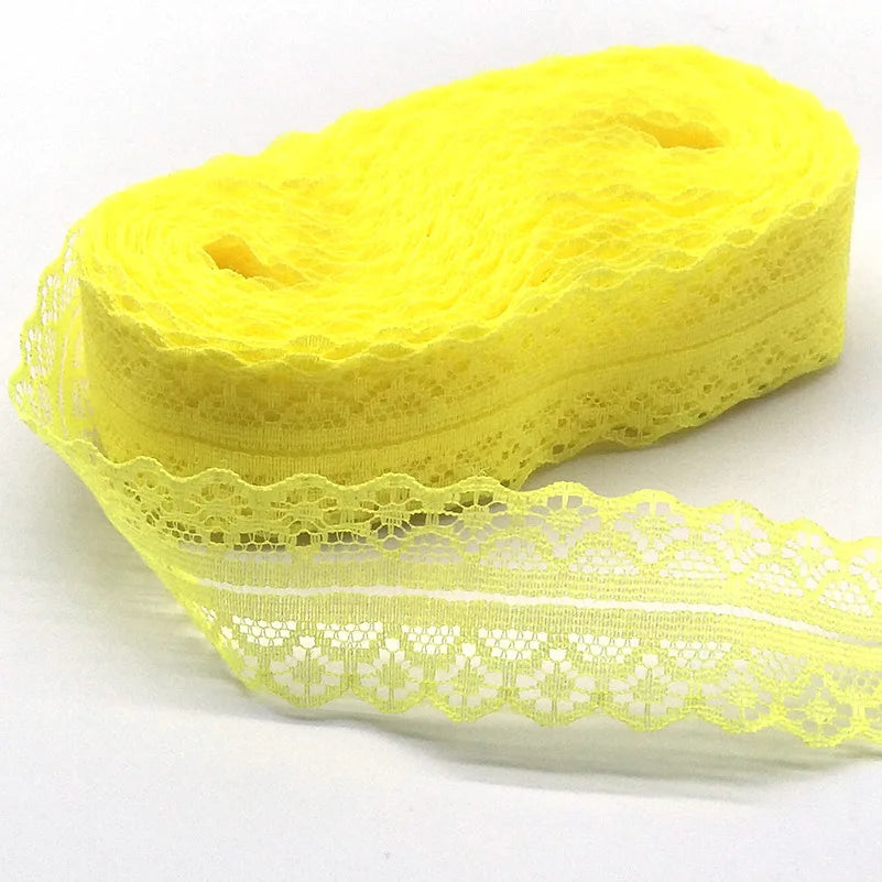 New 10 Yards White Lace Ribbon Tape Width 28MM Trim Fabric DIY Embroidered Net Cord For Sewing Decoration African Lace Fabric