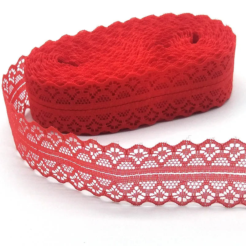 New 10 Yards White Lace Ribbon Tape Width 28MM Trim Fabric DIY Embroidered Net Cord For Sewing Decoration African Lace Fabric