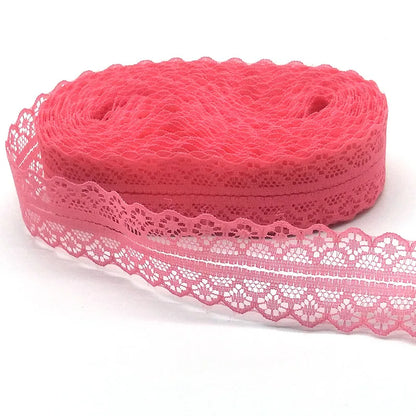 New 10 Yards White Lace Ribbon Tape Width 28MM Trim Fabric DIY Embroidered Net Cord For Sewing Decoration African Lace Fabric