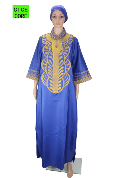 African dresses for women dashiki soft embroidery desing long dress without scarf