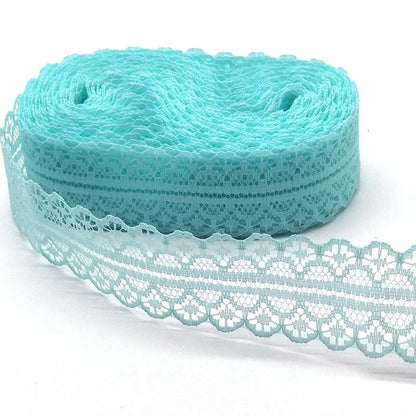 New 10 Yards White Lace Ribbon Tape Width 28MM Trim Fabric DIY Embroidered Net Cord For Sewing Decoration African Lace Fabric