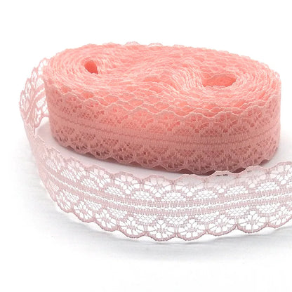 New 10 Yards White Lace Ribbon Tape Width 28MM Trim Fabric DIY Embroidered Net Cord For Sewing Decoration African Lace Fabric