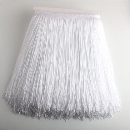 Wholesale 1 meter/lot 30cm Long Fringe Lace Tassel Polyester Lace Trim Ribbon Latin dance skirt curtain fringes for sewing